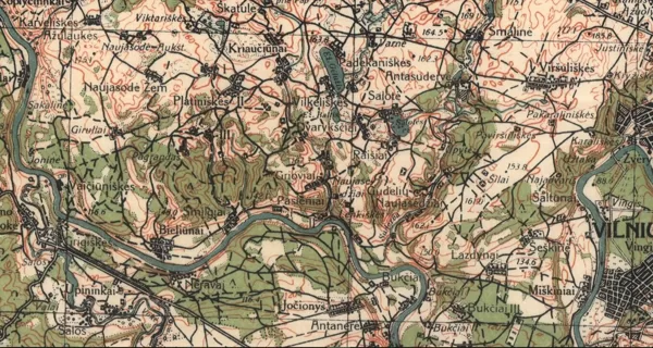 1923–1938 m. žemėlapio detalė
